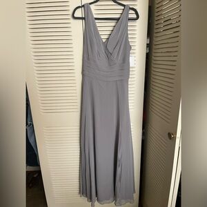 Gray Sleeveless Bridesmaid Dress